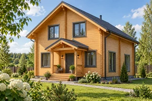 Обзор проектов двухэтажных домов из профилированного бруса — Обзор многокомнатных домокомплектов из профилированного бруса — фото