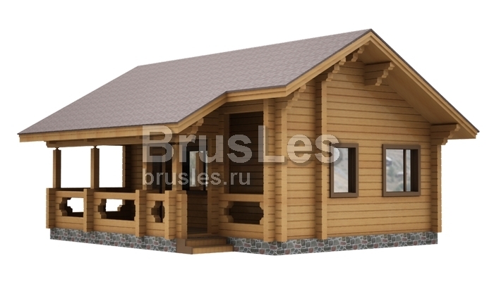 Проект "Гелеон" одноэтажный дом из бруса с террасой — фото-532_1