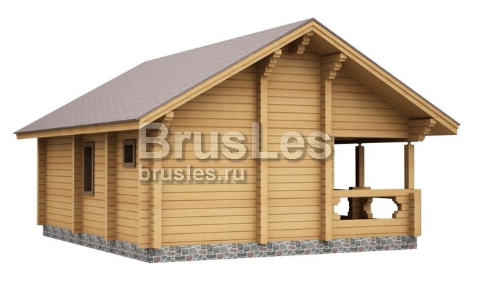 Проект "Гелеон" одноэтажный дом из бруса с террасой — фото-532_4