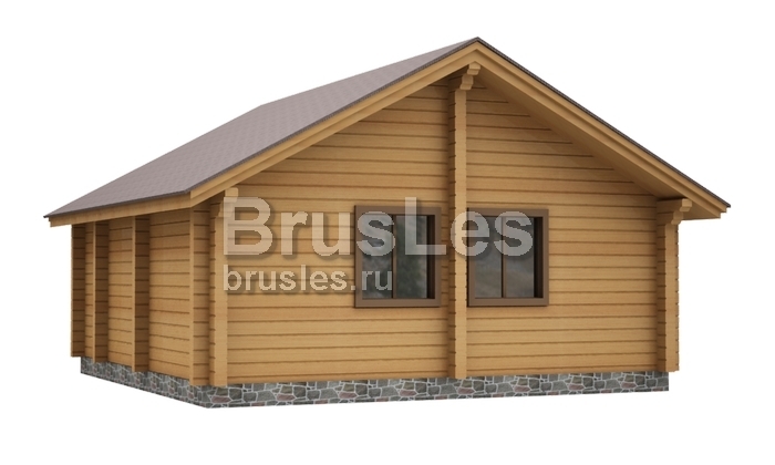 Проект  "Гранит" одноэтажный дом из бруса с террасой — фото-532_4