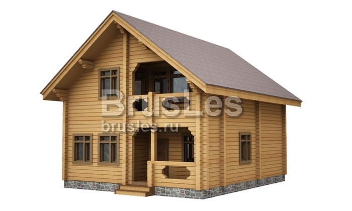 Проект "Климент" загородный дом из бруса с террасой и балконом — фото-532_1