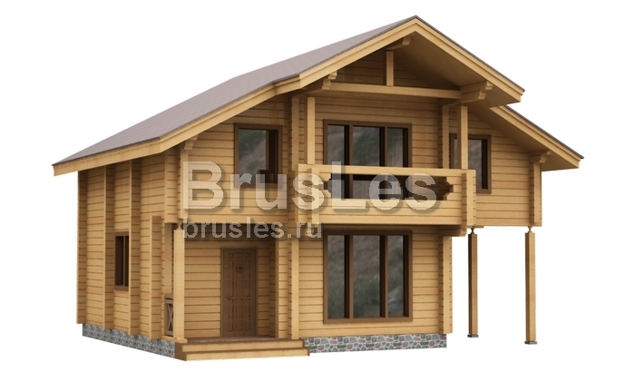 Проект "Пилан" дом из бруса с террасой и навесом — фото-532_1