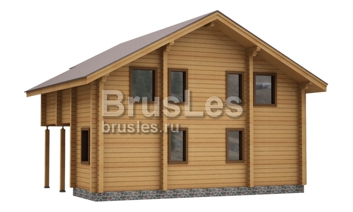 Проект "Пилан" дом из бруса с террасой и навесом — фото-532_3