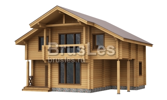 Проект "Пилан" дом из бруса с террасой и навесом — фото-532_4