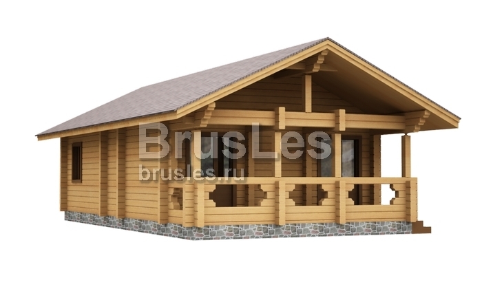 Проект "Таир" одноэтажный дом из бруса с террасой — фото-532_1