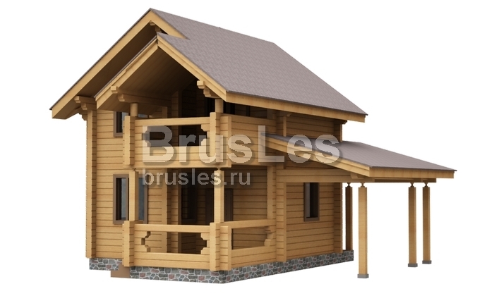 Проект "Тигран" небольшой дом из бруса с террасой и балконом — фото-532_1