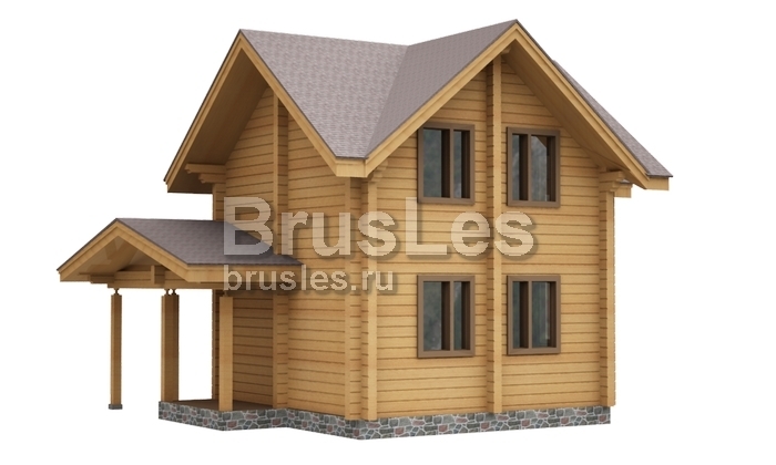 Проект "Тигран" небольшой дом из бруса с террасой и балконом — фото-532_3