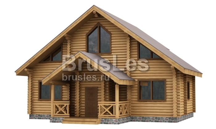 Проект "Агния" двухэтажный дом из оцилиндрованного бревна — фото-533_1