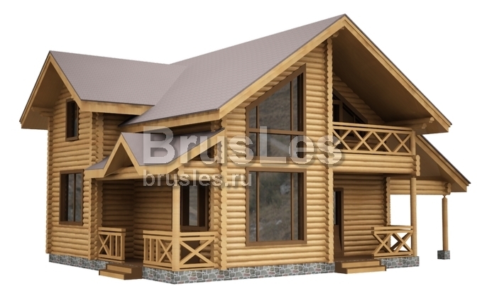 Проект  "Алиса"  из оцилиндрованного бревна с балконом и вторым светом — фото-533_1