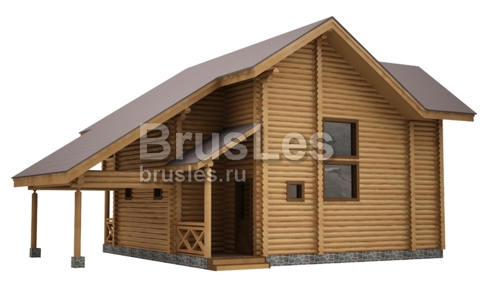 Проект  "Алиса"  из оцилиндрованного бревна с балконом и вторым светом — фото-533_3