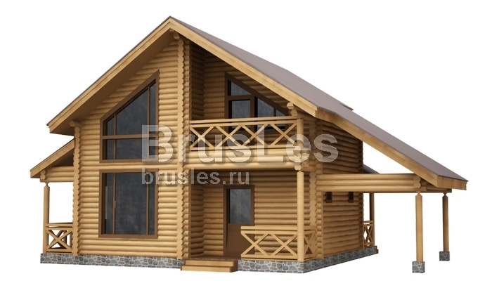 Проект  "Алиса"  из оцилиндрованного бревна с балконом и вторым светом — фото-533_4