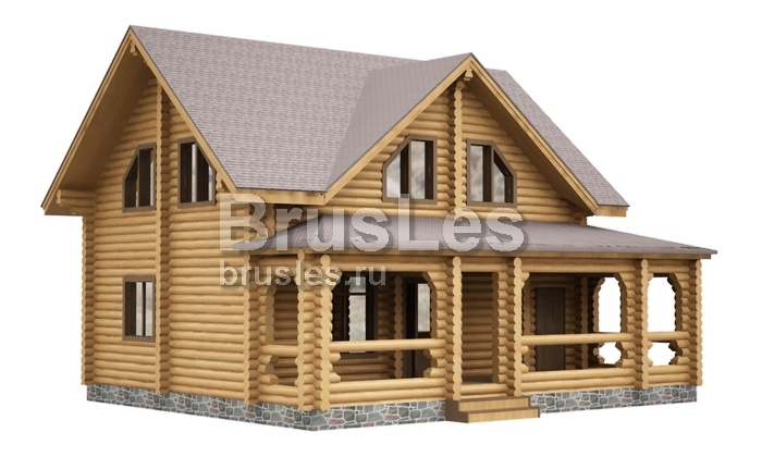 Проект "Виктория"   из оцилиндрованного бревна с мансардой — фото-533_2