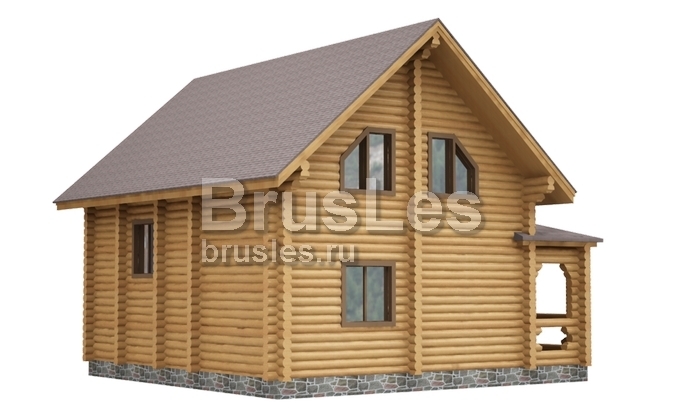 Проект "Виктория"   из оцилиндрованного бревна с мансардой — фото-533_3