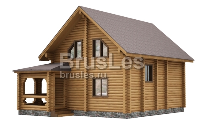 Проект "Виктория"   из оцилиндрованного бревна с мансардой — фото-533_4