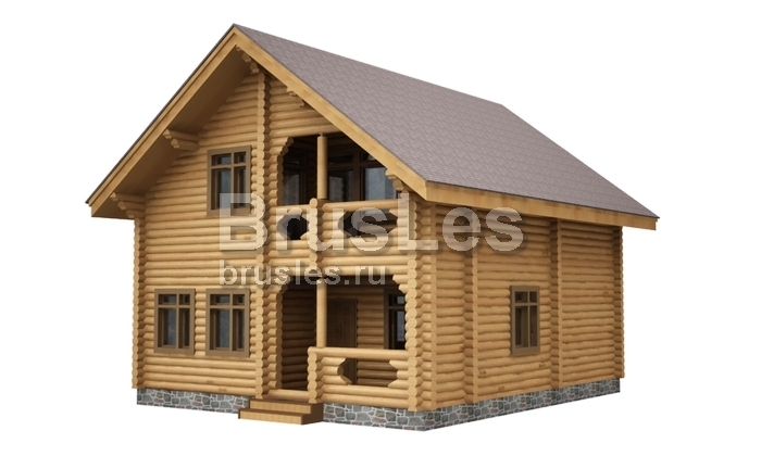 Проект "Гертруда" из оцилиндрованного бревна с мансардным этажом — фото-533_1