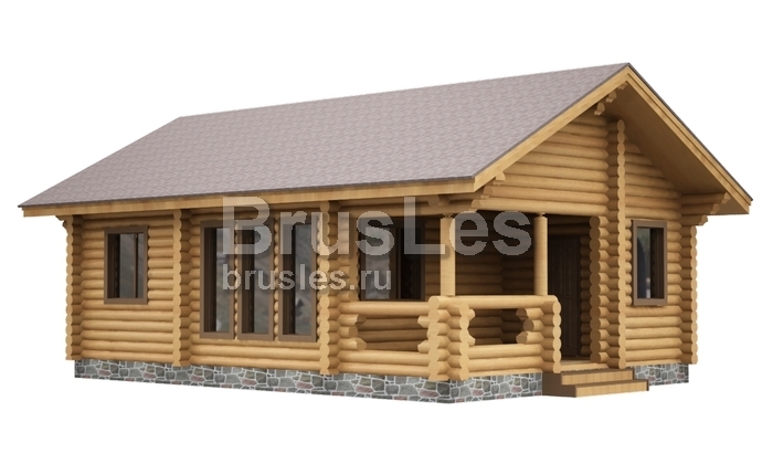 Проект  "Диана" одноэтажного дома из бревна 60 кв. м — фото-533_1