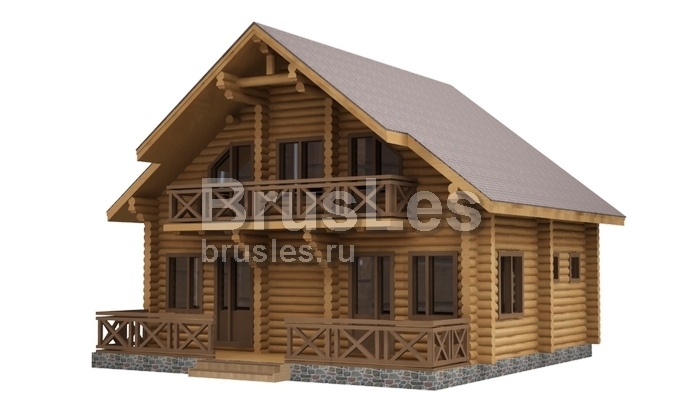 Проект "Екатерина" из оцилиндрованного бревна с балконом и террасой — фото-533_1