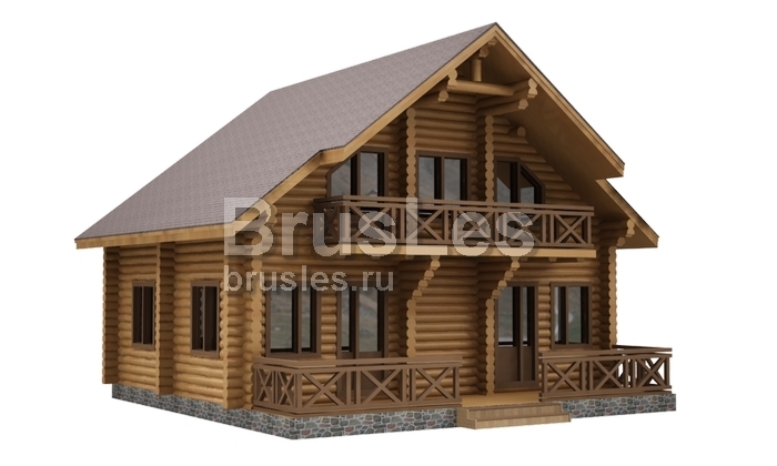 Проект "Екатерина" из оцилиндрованного бревна с балконом и террасой — фото-533_2