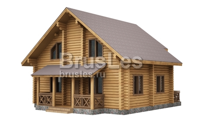 Проект "Екатерина" из оцилиндрованного бревна с балконом и террасой — фото-533_3