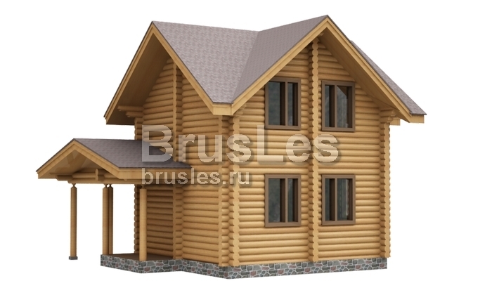 Проект "Елизавета" из оцилиндрованного бревна с навесом для автомобиля — фото-533_2