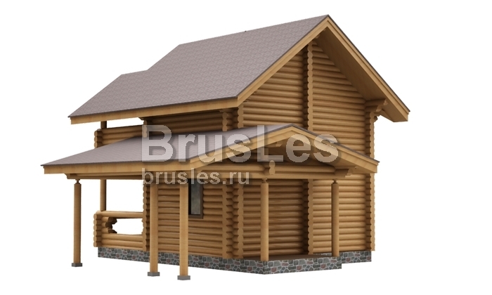 Проект "Елизавета" из оцилиндрованного бревна с навесом для автомобиля — фото-533_3