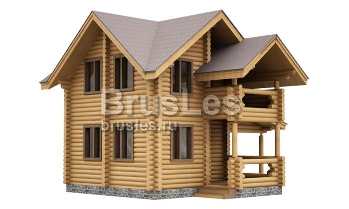 Проект "Елизавета" из оцилиндрованного бревна с навесом для автомобиля — фото-533_4