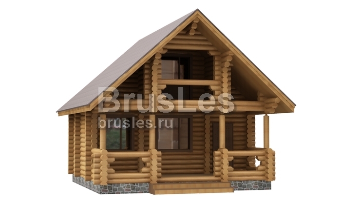 Проект "Зара" из оцилиндрованного бревна с балконом и мансардой — фото-533_1