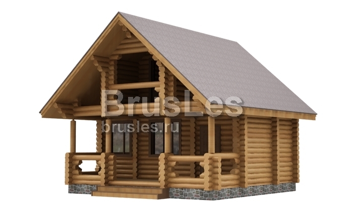 Проект "Зара" из оцилиндрованного бревна с балконом и мансардой — фото-533_2