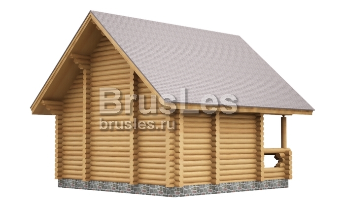 Проект "Зара" из оцилиндрованного бревна с балконом и мансардой — фото-533_3