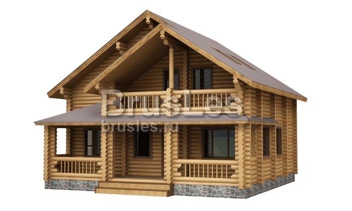 Проект "Ираида" коттедж  из бревна с мансардой и балконом — фото-533_2
