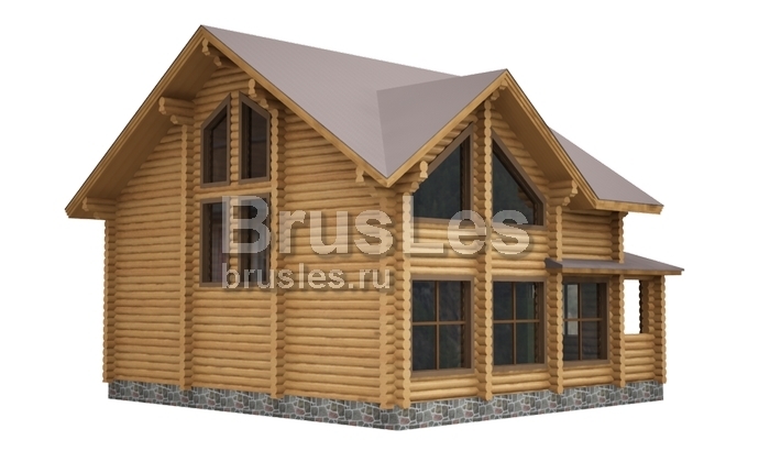 Проект "Ираида" коттедж  из бревна с мансардой и балконом — фото-533_3