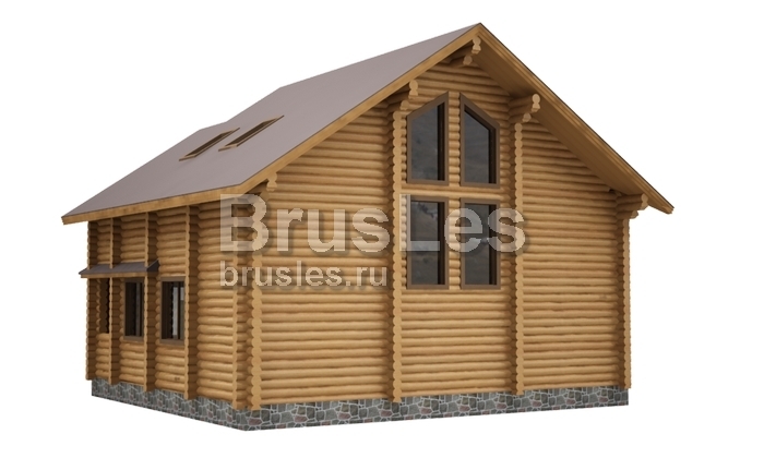 Проект "Ираида" коттедж  из бревна с мансардой и балконом — фото-533_4