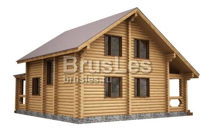 Проект "Ирина"  из оцилиндрованного бревна с террасой — фото-533_4