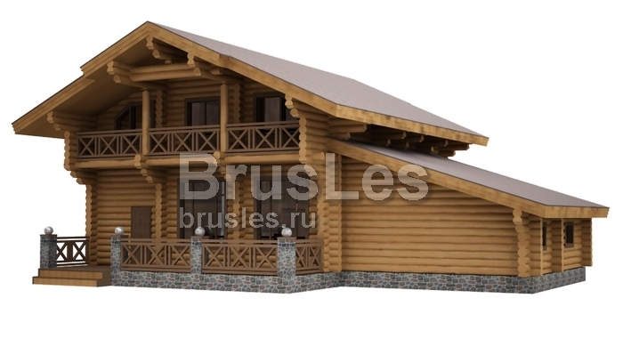 Проект "Карелия" двухэтажный дом  из бревна с гаражом — фото-533_2