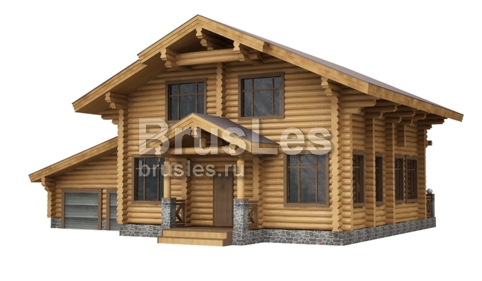 Проект "Карелия" двухэтажный дом  из бревна с гаражом — фото-533_3