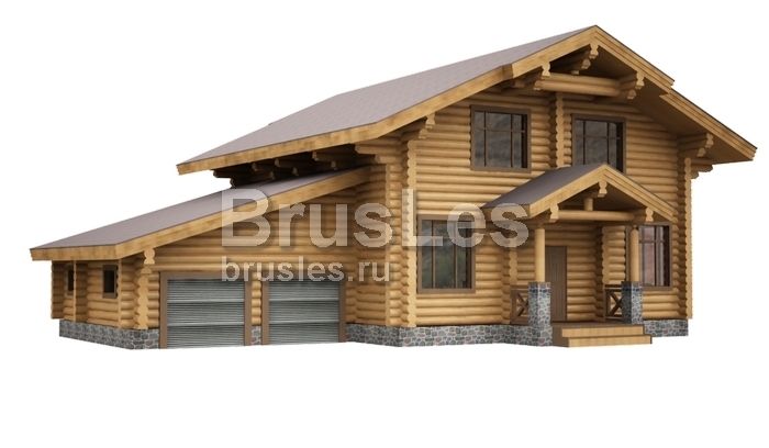 Проект "Карелия" двухэтажный дом  из бревна с гаражом — фото-533_4