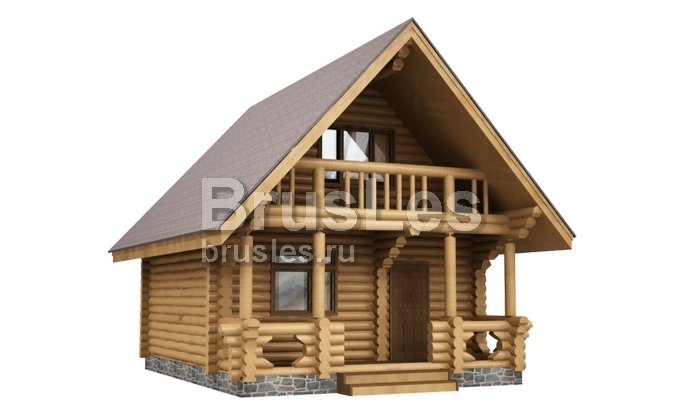 Проект "Кира"  из оцилиндрованного бревна с балконом и мансардой — фото-533_1