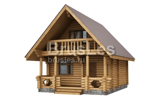 Проект "Кира"  из оцилиндрованного бревна с балконом и мансардой — фото-533_2