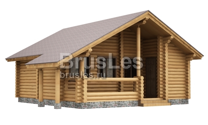 Проект "Клеопатра" одноэтажный дом  из бревна 58.4 кв. м — фото-533_1