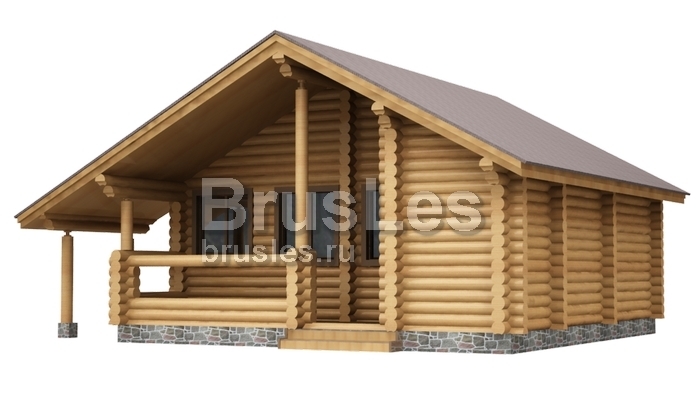 Проект "Клеопатра" одноэтажный дом  из бревна 58.4 кв. м — фото-533_2
