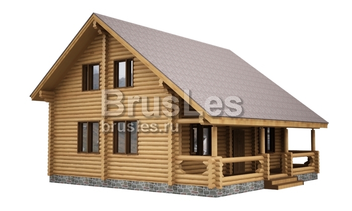 Проект "Констанция" двухэтажный дом из бревна с террасой — фото-533_1