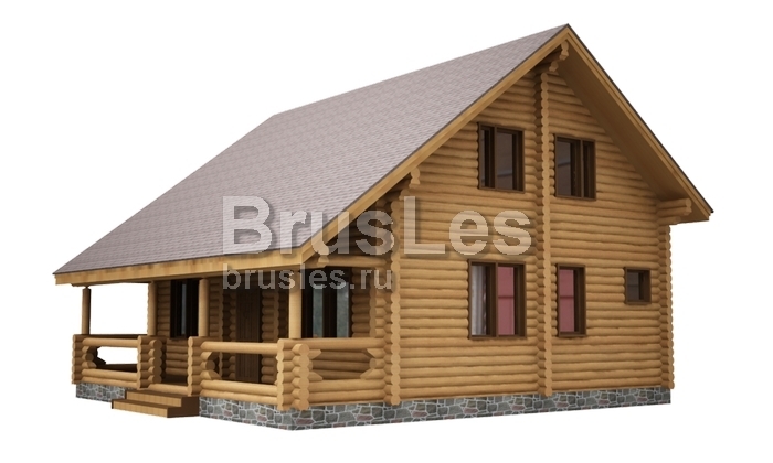 Проект "Констанция" двухэтажный дом из бревна с террасой — фото-533_2