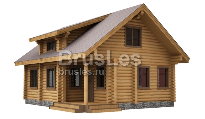 Проект "Кристина" из оцилиндрованного бревна с мансардой — фото-533_1