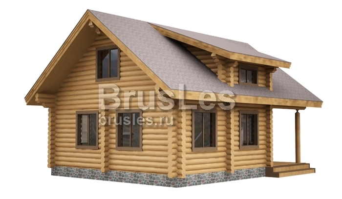 Проект "Кристина" из оцилиндрованного бревна с мансардой — фото-533_2