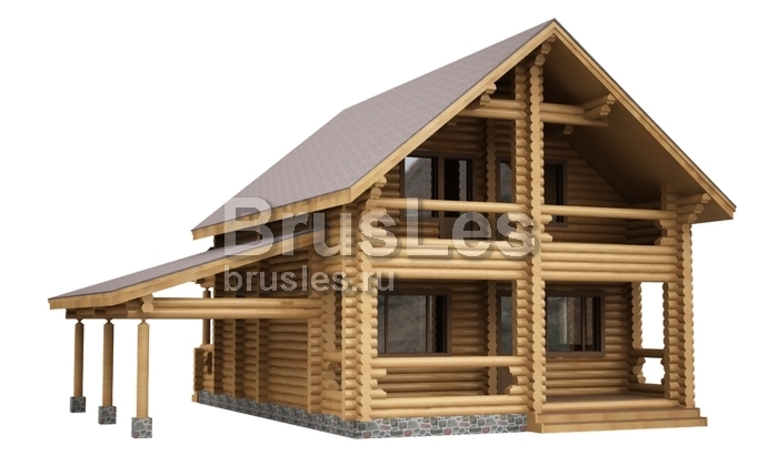 Проект "Ксения" коттедж с навесом, террасами и балконом — фото-533_4