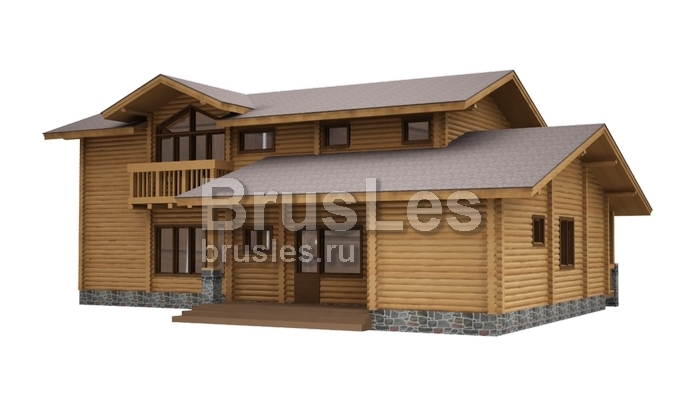 Проект "Любава" двухэтажный дом  из бревна с вторым светом и балконами — фото-533_3