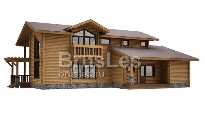 Проект "Любава" двухэтажный дом  из бревна с вторым светом и балконами — фото-533_4