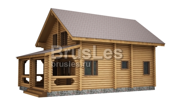 Проект "Людмила" из оцилиндрованного бревна с мансардой — фото-533_1