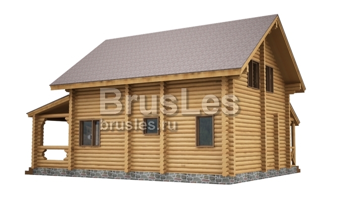 Проект "Людмила" из оцилиндрованного бревна с мансардой — фото-533_4