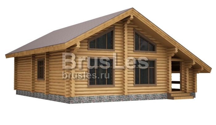 Проект "Мария" загородный одноэтажный дом из бревна — фото-533_1